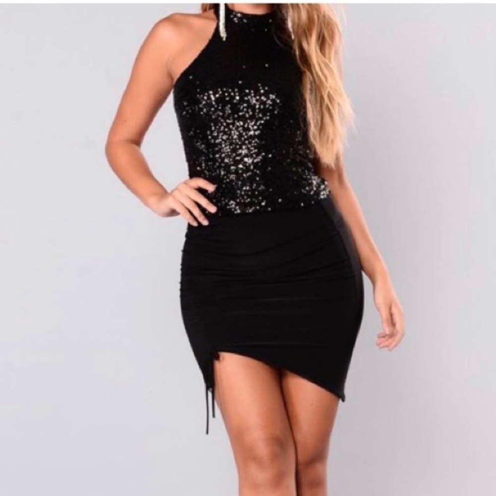 NEW! Fashion Nova Peni Sequin Top Black-XL